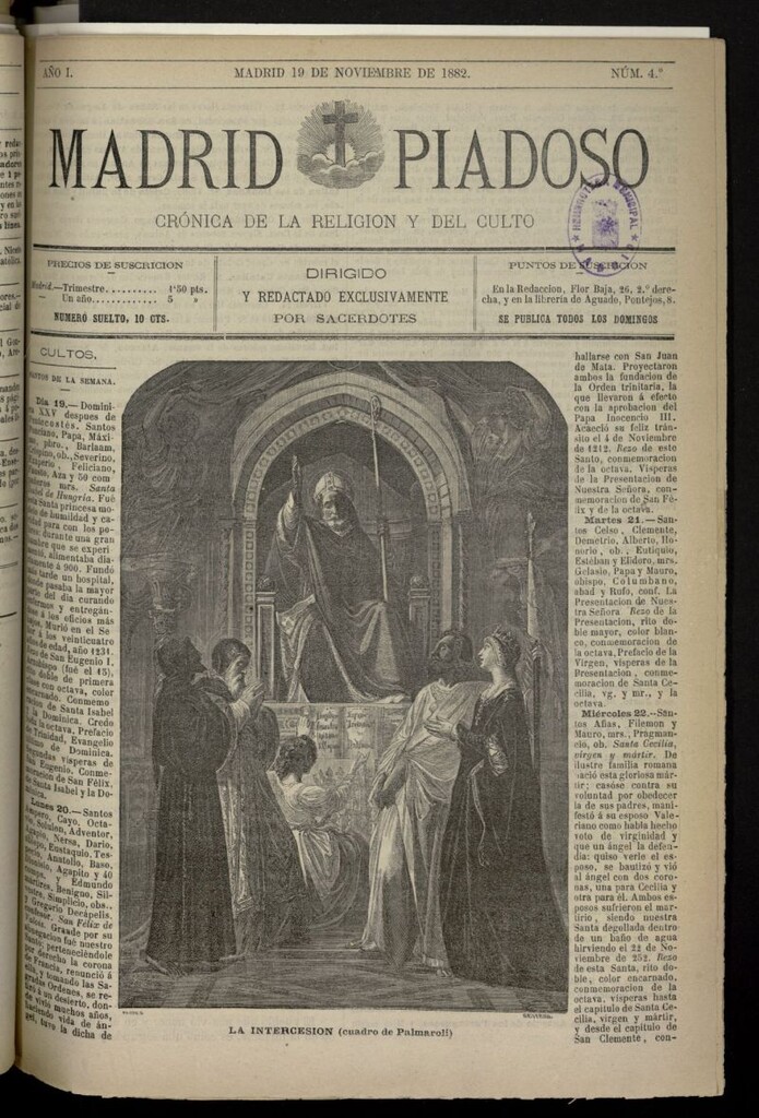 Miniatura de Madrid Piadoso: crónica de la religión y el culto del 19 de noviembre de 1882