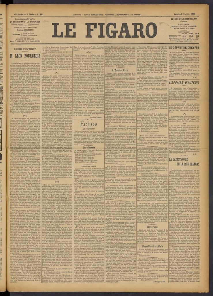 Miniatura de Le Figaro del 9 de junio de 1899, nº 160