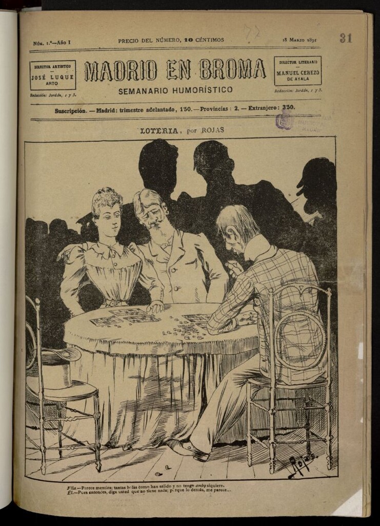 Miniatura de Madrid en broma: semanario humorístico del 18 de marzo de 1891