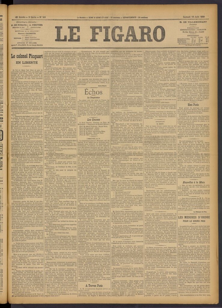 Miniatura de Le Figaro del 10 de junio de 1899, nº 161