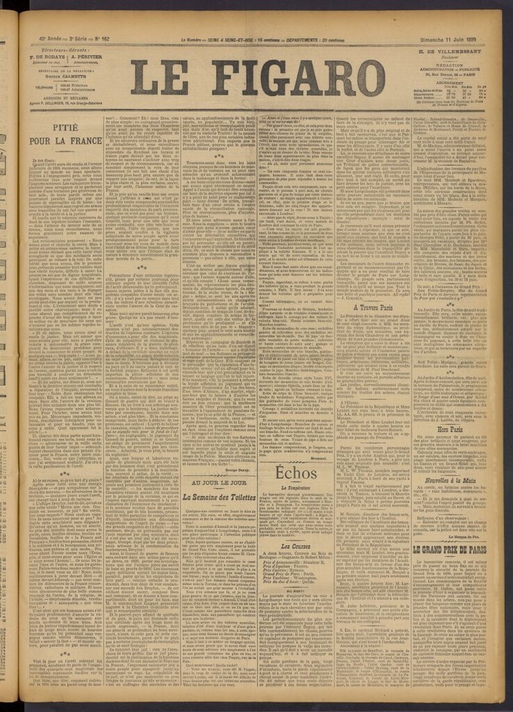 Miniatura de Le Figaro del 11 de junio de 1899, nº 162