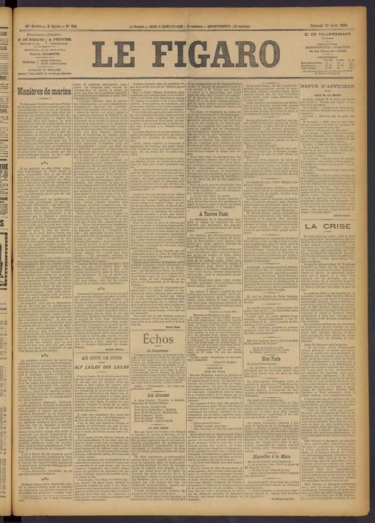 Miniatura de Le Figaro del 17 de junio de 1899, nº 168