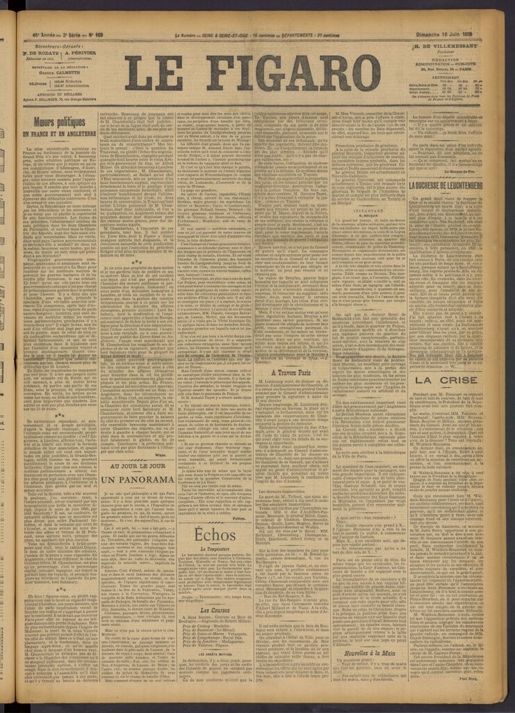 Miniatura de Le Figaro del 18 de junio de 1899, nº 169