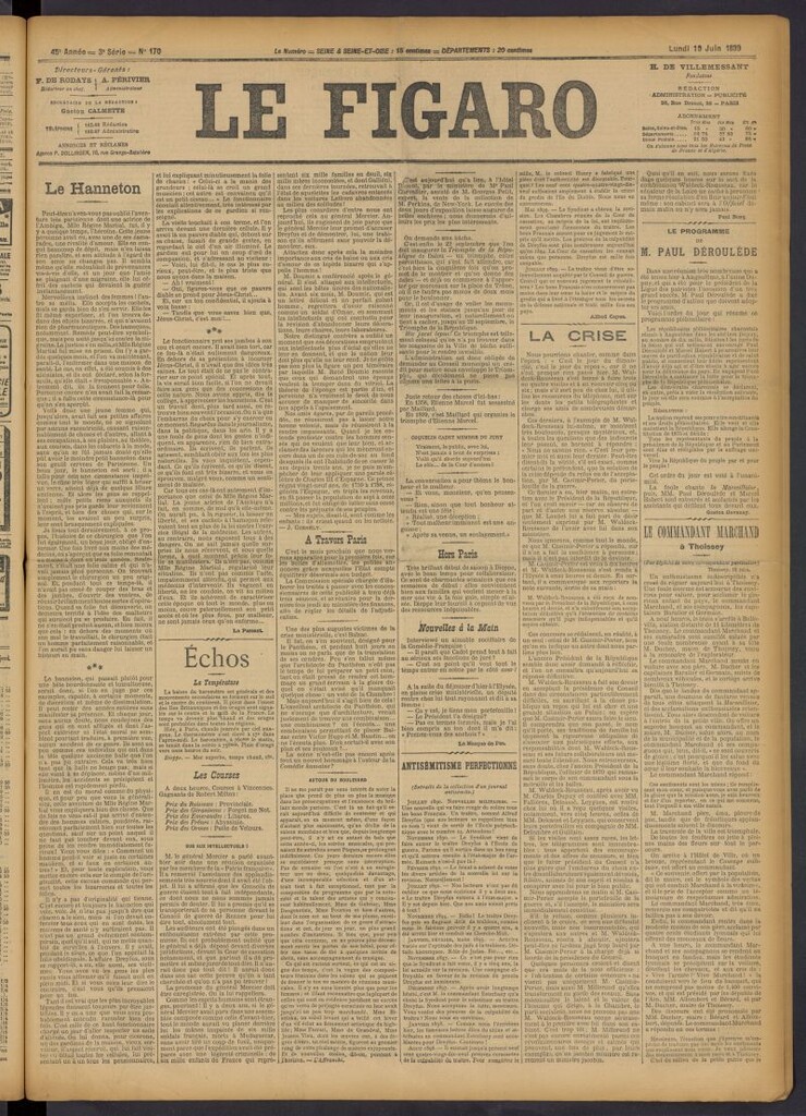 Miniatura de Le Figaro del 19 de junio de 1899, nº 170