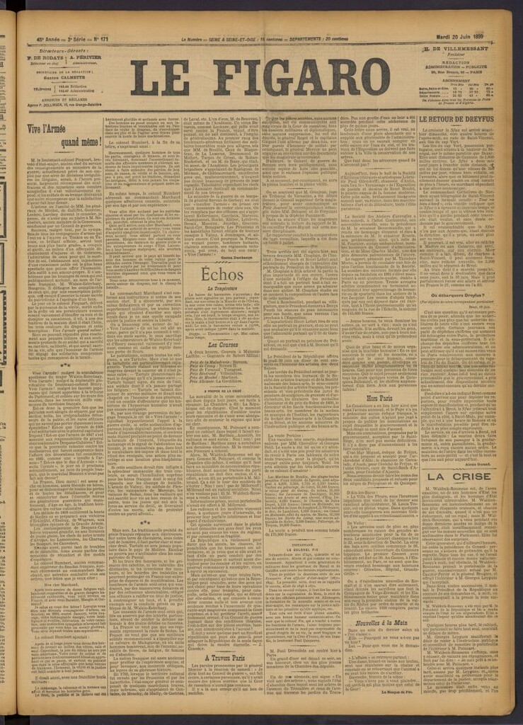 Miniatura de Le Figaro del 20 de junio de 1899, nº 171
