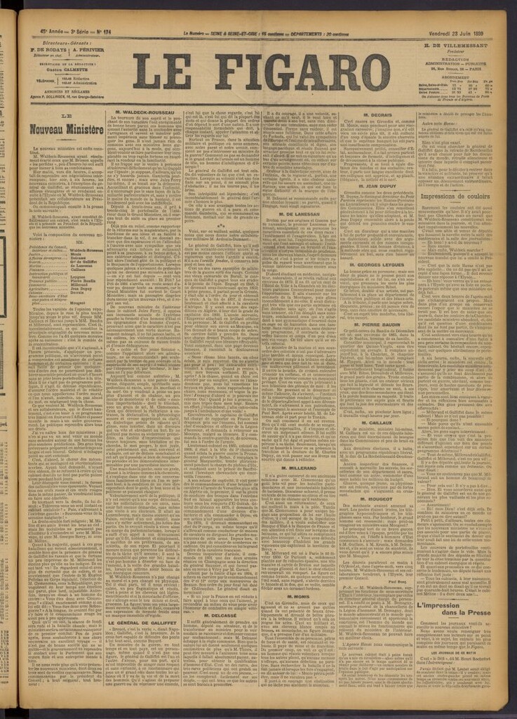 Miniatura de Le Figaro del 23 de junio de 1899, nº 174