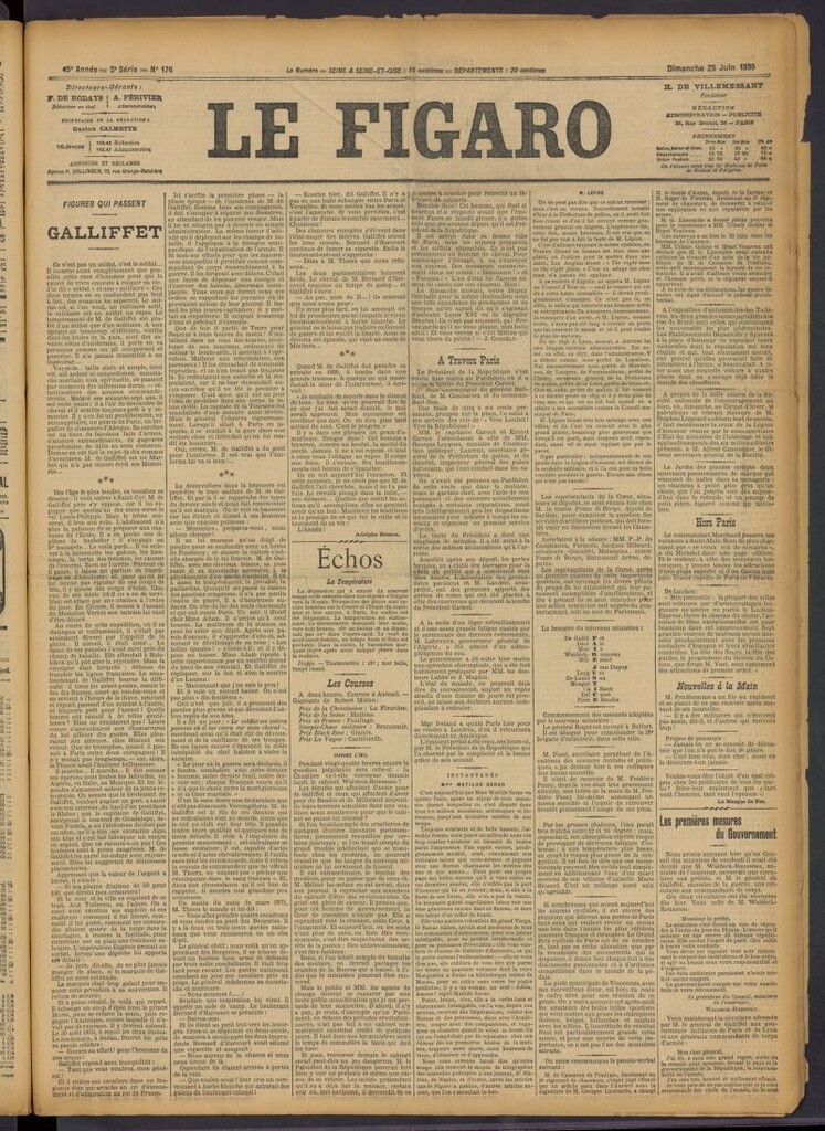 Miniatura de Le Figaro del 25 de junio de 1899, nº 176