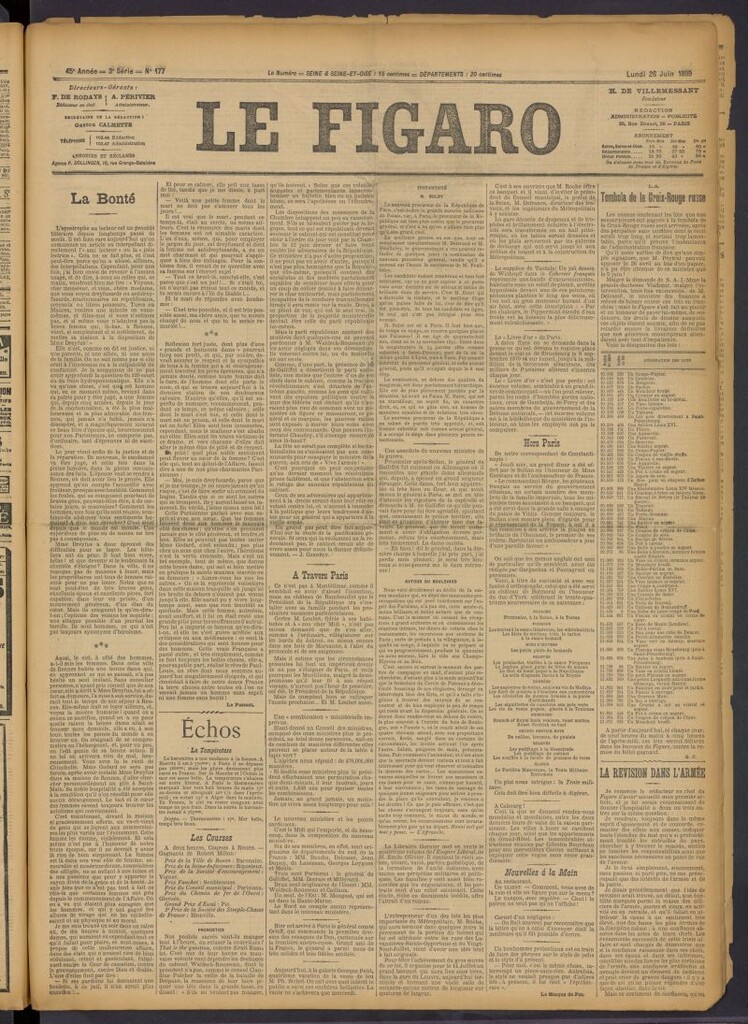 Miniatura de Le Figaro del 26 de junio de 1899, nº 177