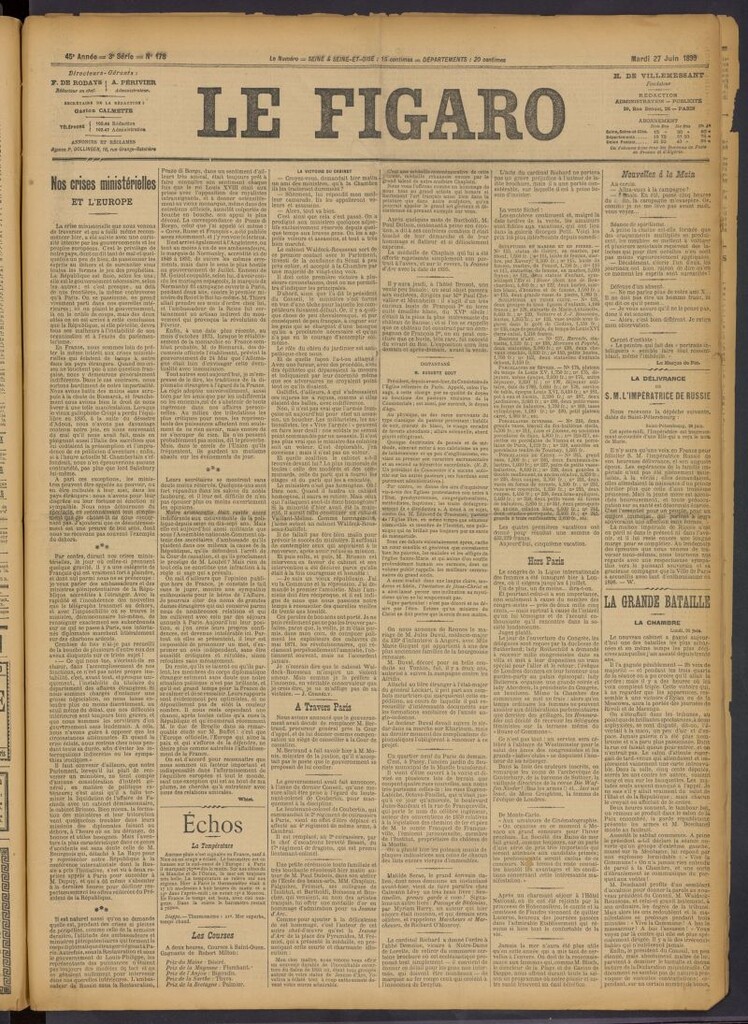Miniatura de Le Figaro del 27 de junio de 1899, nº 178