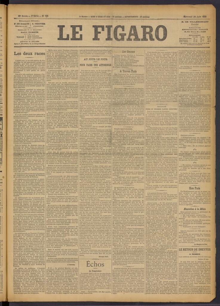 Miniatura de Le Figaro del 28 de junio de 1899, nº 179