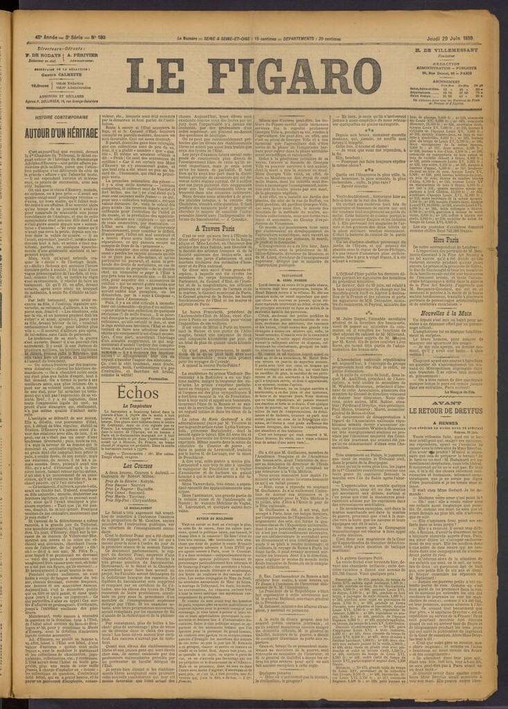 Miniatura de Le Figaro del 29 de junio de 1899, nº 180