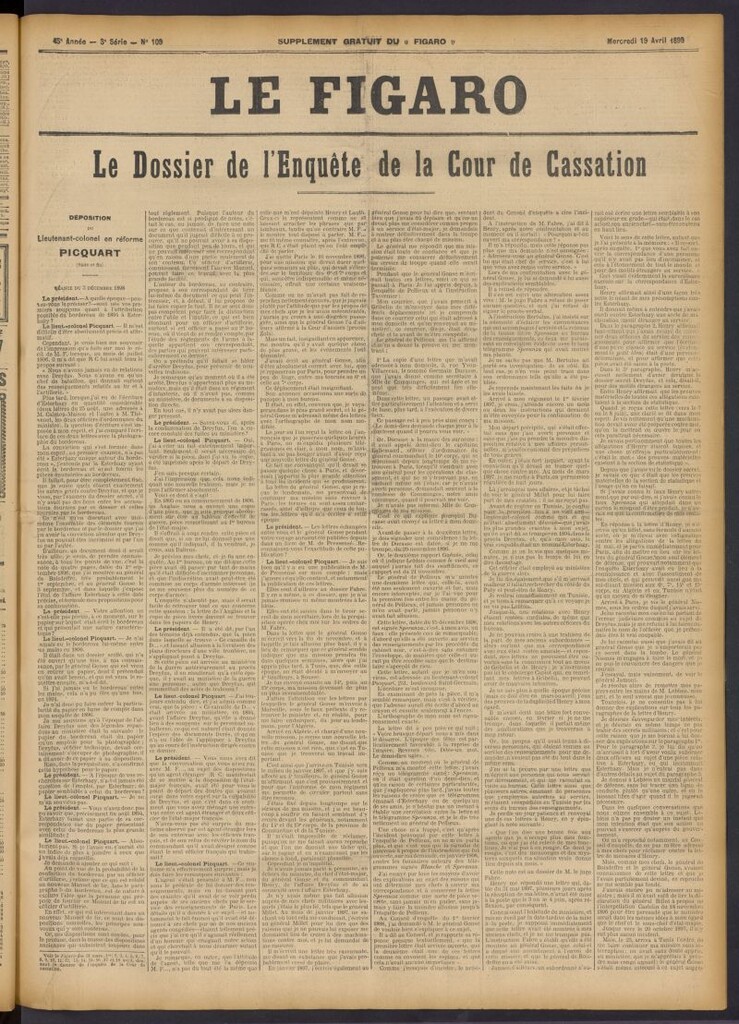 Miniatura de Le Figaro del 19 de abril de 1899, suplementto al nº 109