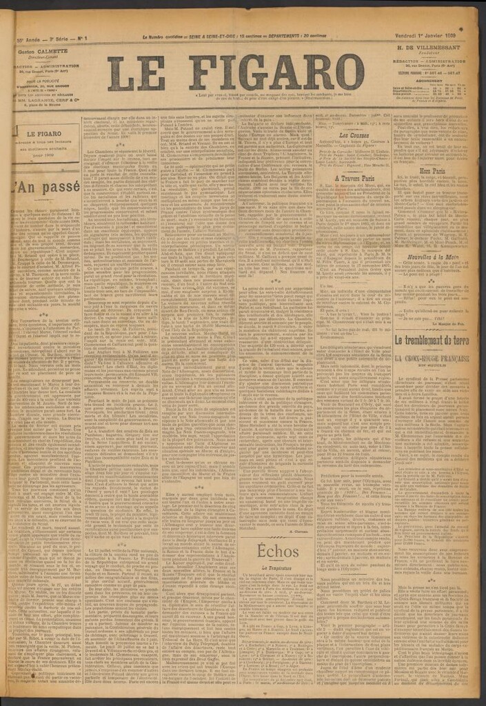 Miniatura de Le Figaro del 1 de enero de 1909