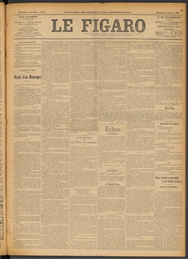 Miniatura de Le Figaro del 3 de enero de 1909