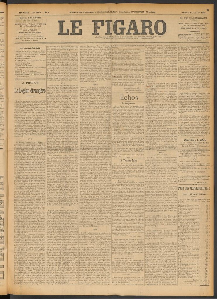 Miniatura de Le Figaro del 9 de enero de 1909