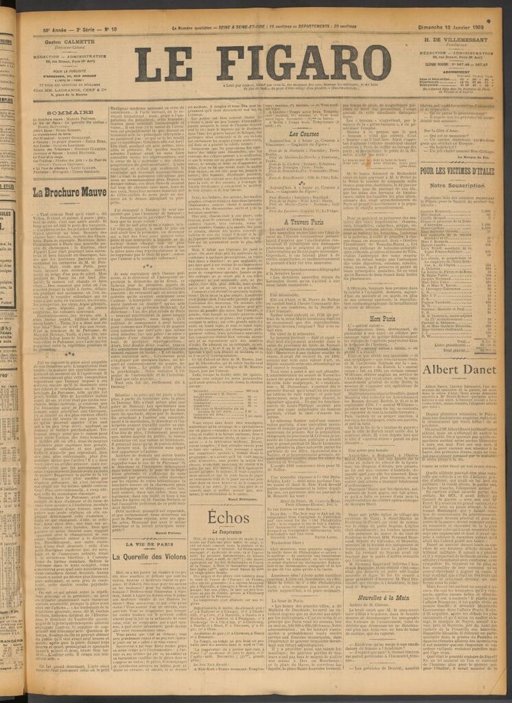 Miniatura de Le Figaro del 10 de enero de 1909