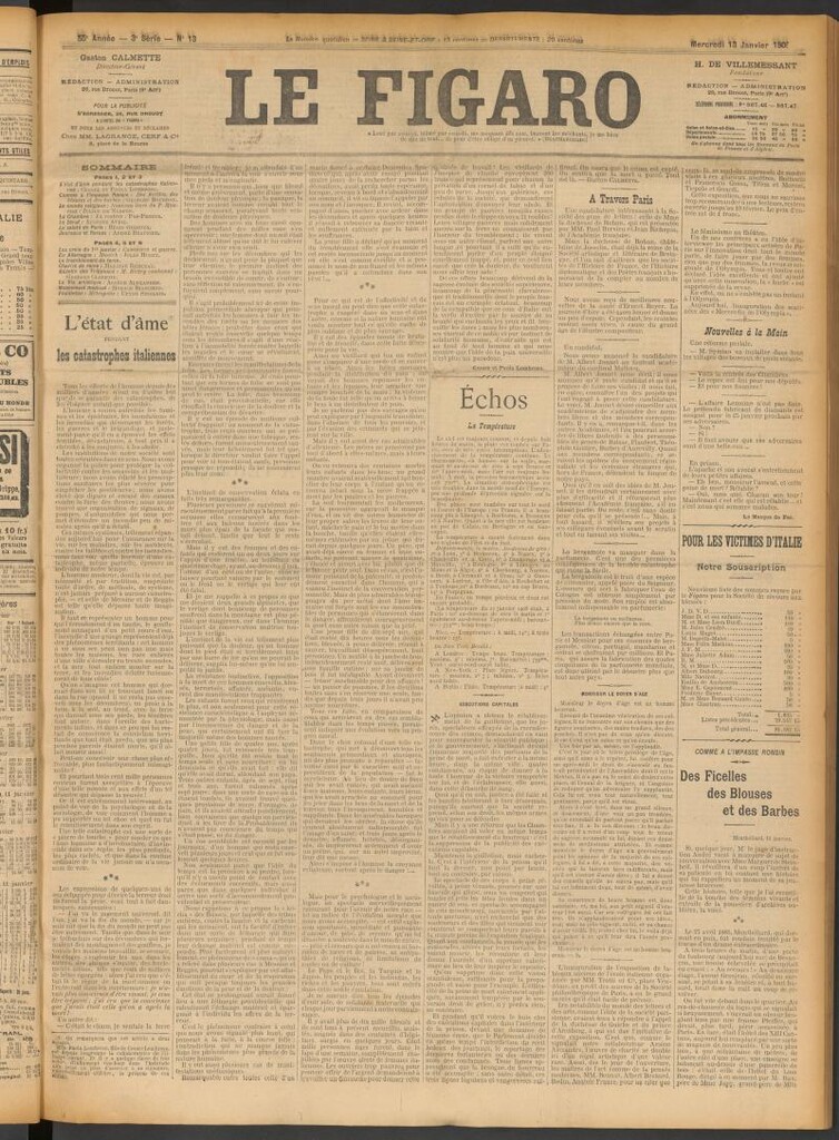 Miniatura de Le Figaro del 13 de enero de 1909