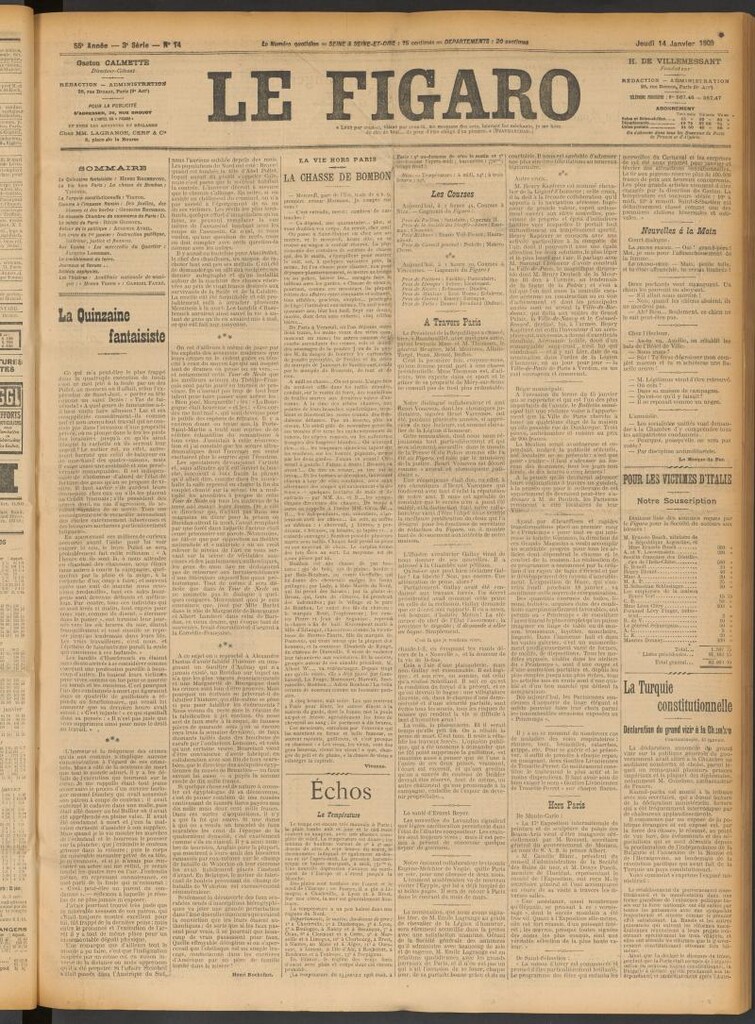 Miniatura de Le Figaro del 14 de enero de 1909