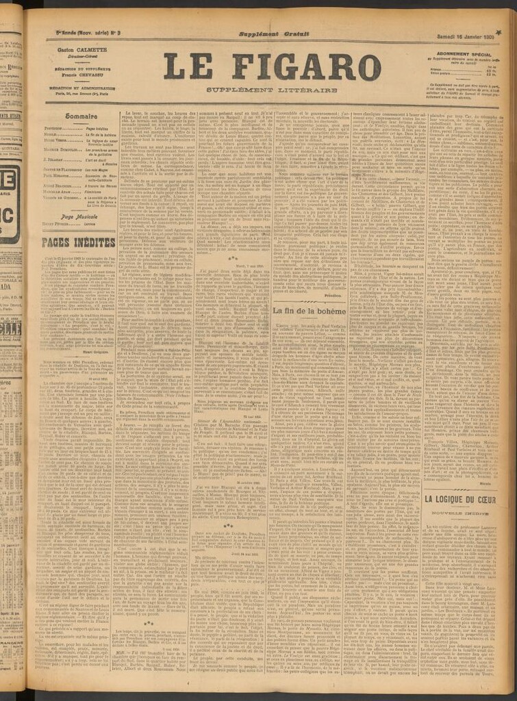 Miniatura de Le Figaro del 16 de enero de 1909. Suplemento