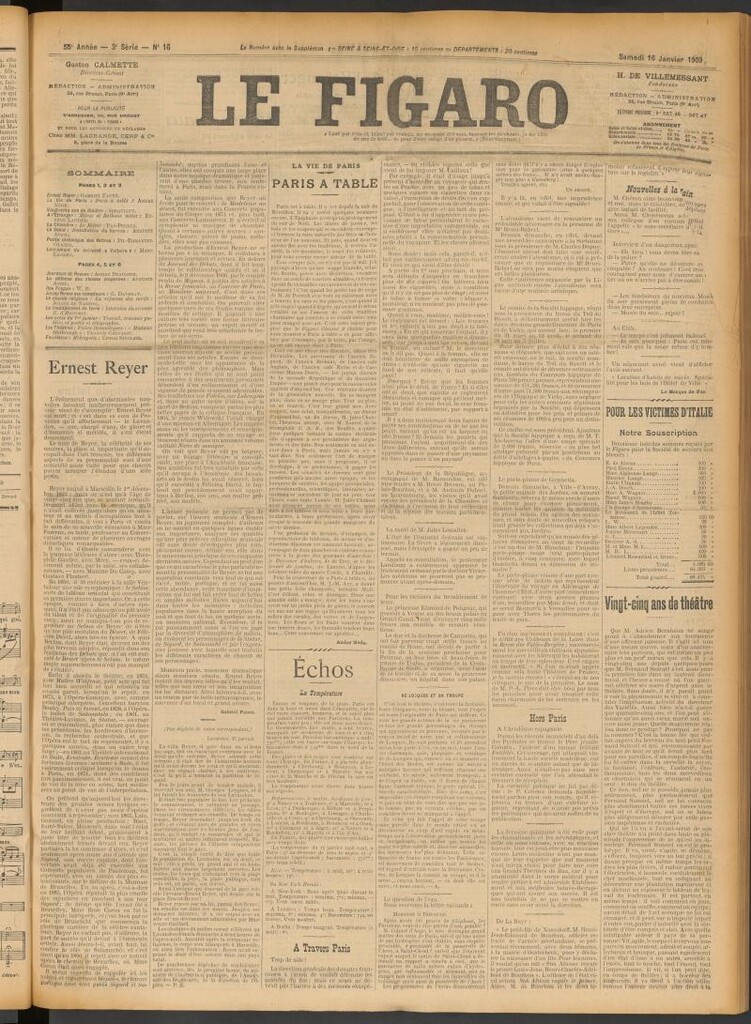 Miniatura de Le Figaro del 16 de enero de 1909