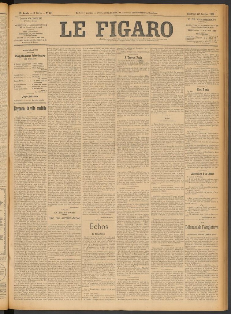 Miniatura de Le Figaro del 22 de enero de 1909