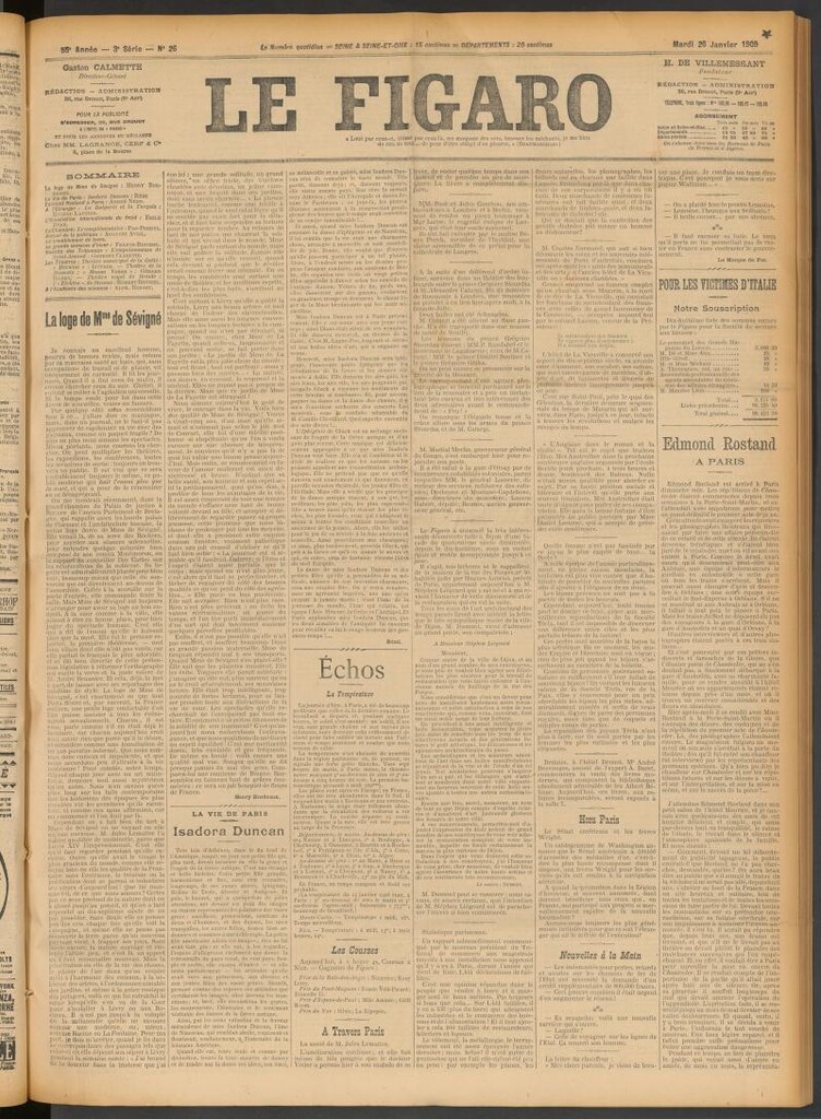 Miniatura de Le Figaro del 26 de enero de 1909