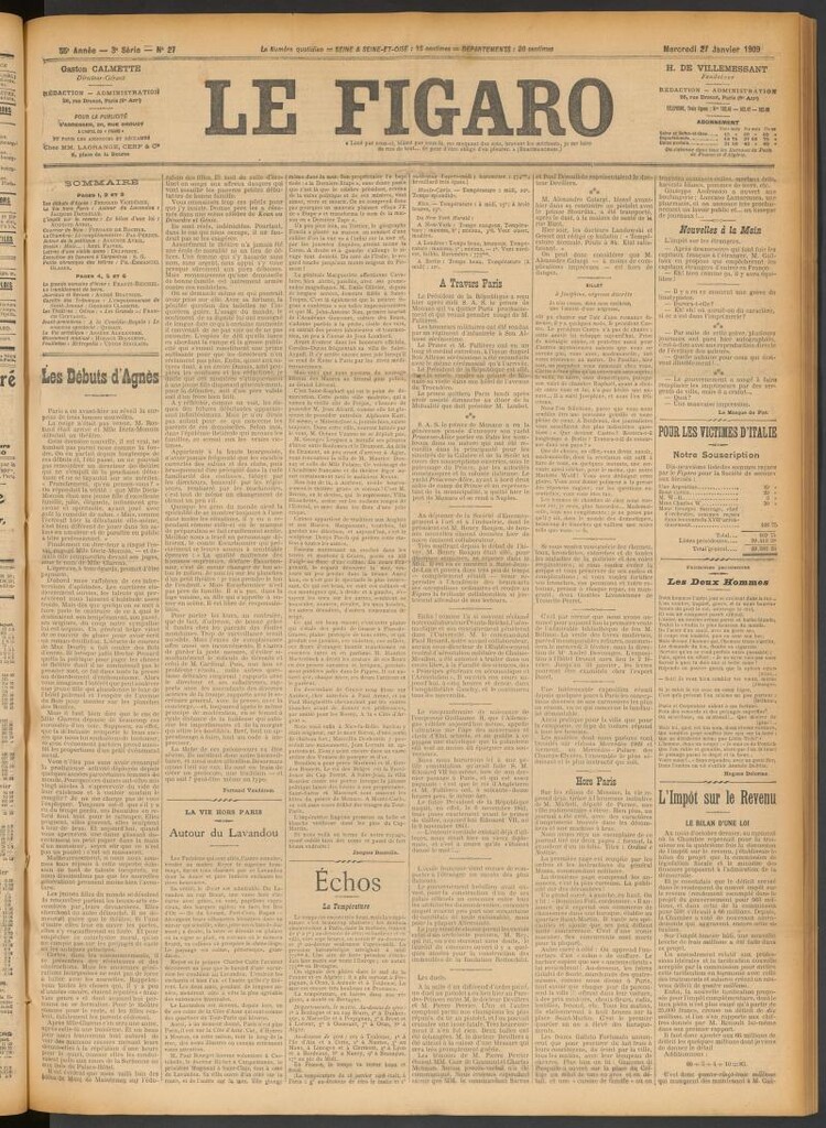 Miniatura de Le Figaro del 27 de enero de 1909