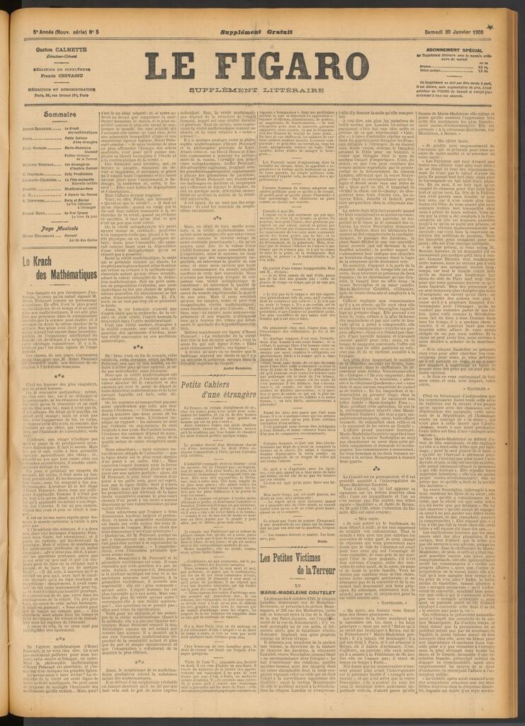 Miniatura de Le Figaro del 30 de enero de 1909. Suplemento