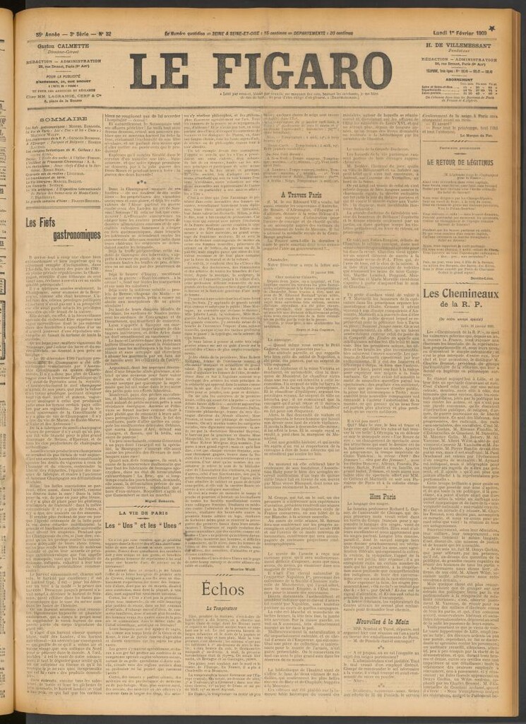 Miniatura de Le Figaro del 1 de febrero de 1909