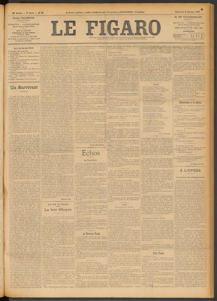 Miniatura de Le Figaro del 5 de febrero de 1909