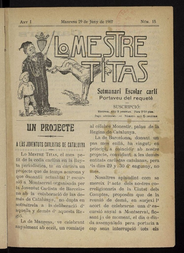 Miniatura de Lo Mestre Titas del 29 de junio de 1907