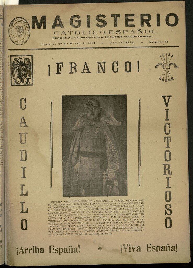 Miniatura de Magisterio Católico Español del 29 de marzo de 1940