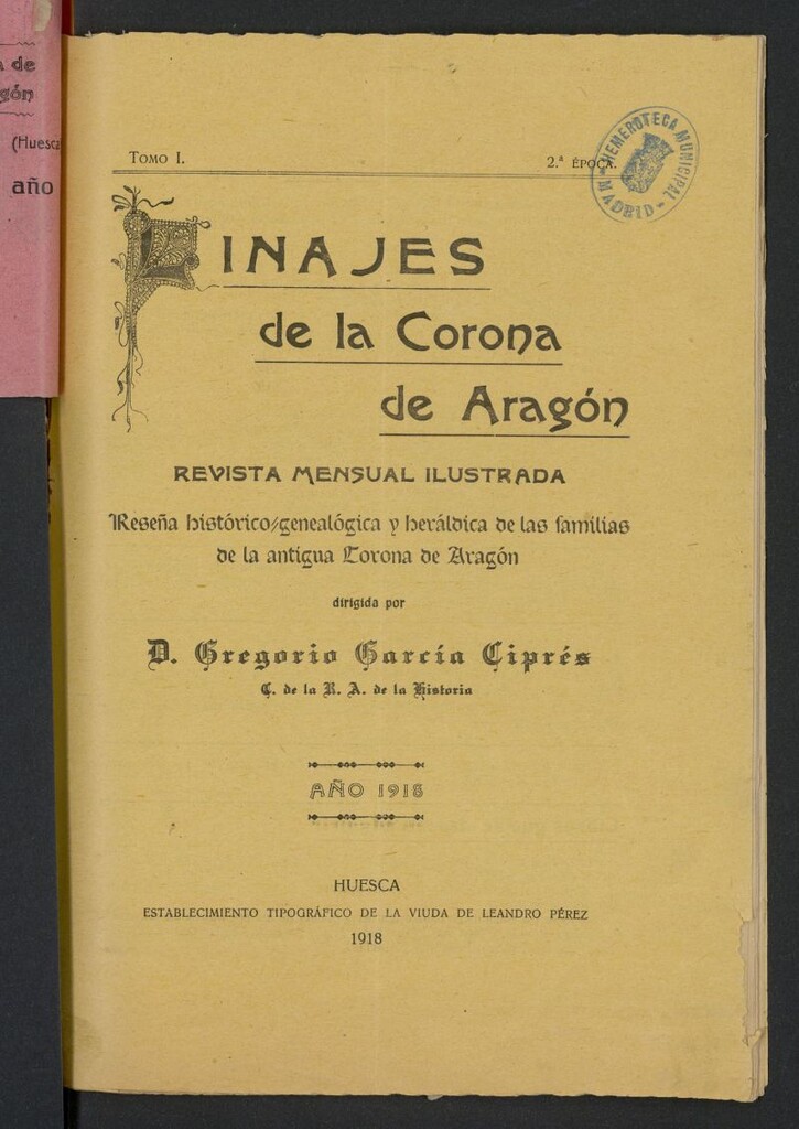 Miniatura de Linajes de la Corona de Aragón: revista ilustrada del 1 de octubre de 1918