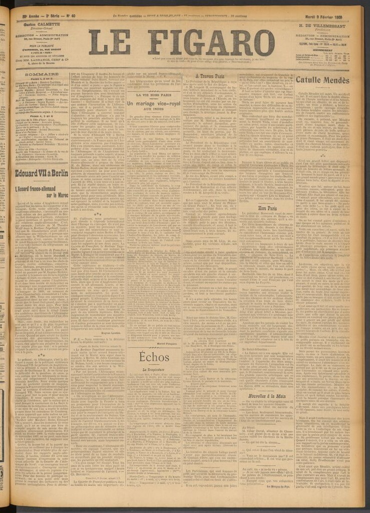 Miniatura de Le Figaro del 9 de febrero de 1909