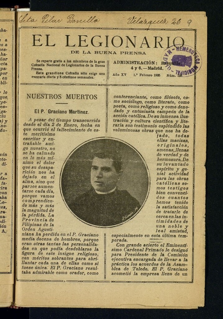 Miniatura de El legionario de la buena prensa del 1 de febrero de 1925