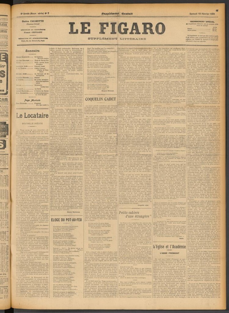 Miniatura de Le Figaro del 13 de febrero de 1909