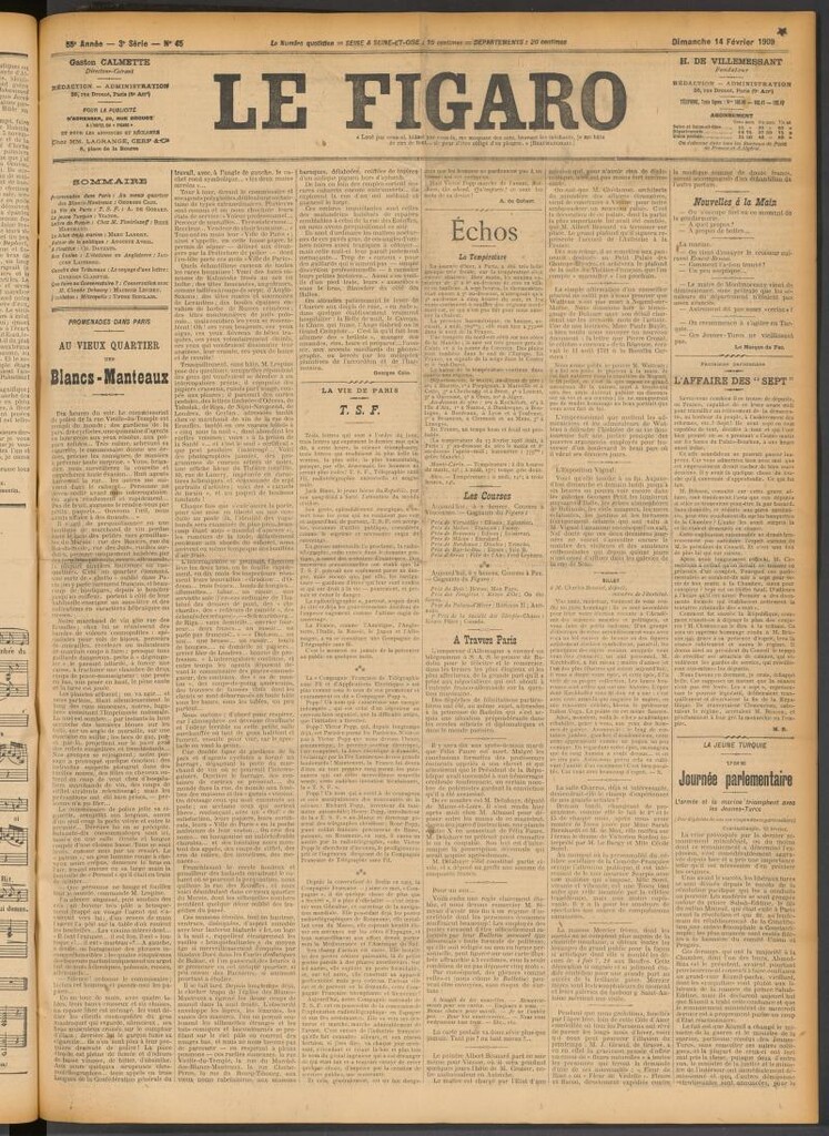 Miniatura de Le Figaro del 14 de febrero de 1909