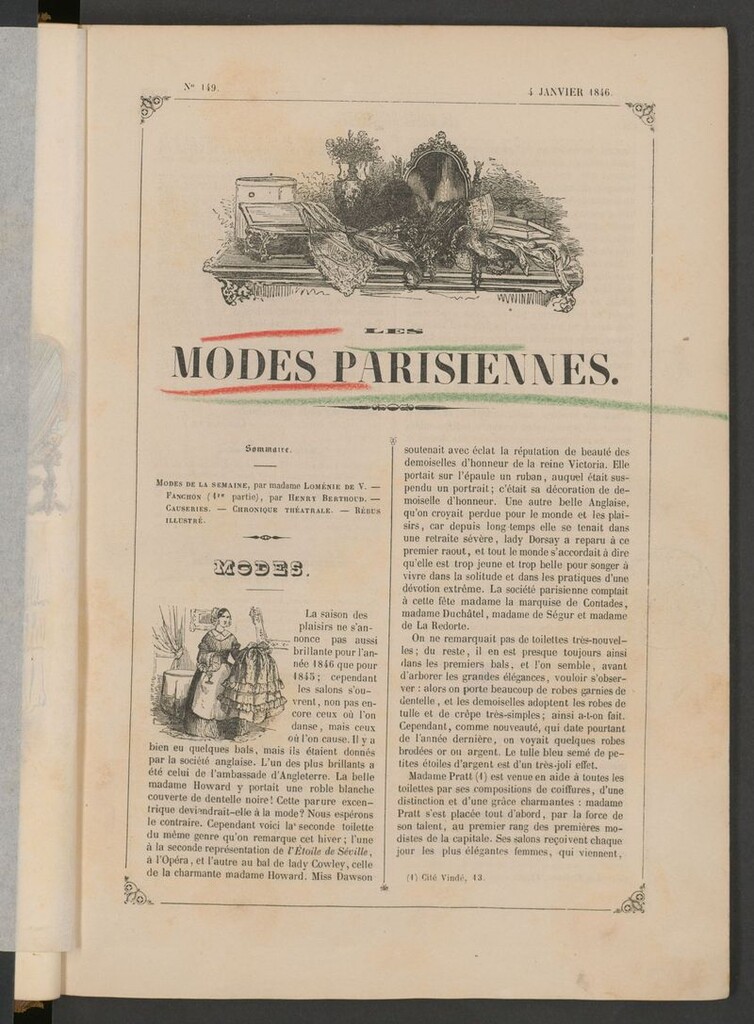 Miniatura de Les modes parisiennes del 4 de enero de 1846