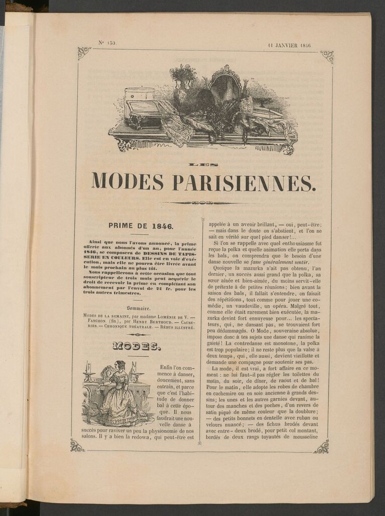 Miniatura de Les modes parisiennes del 11 de enero de 1846