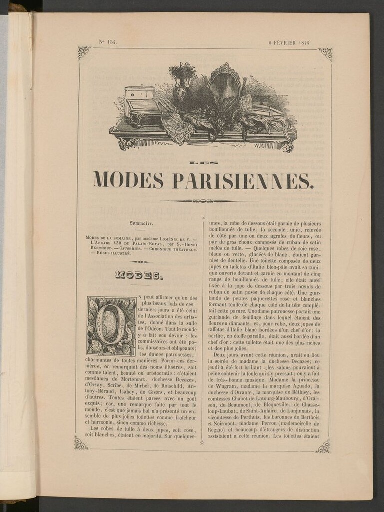 Miniatura de Les modes parisiennes del 8 de febrero de 1846