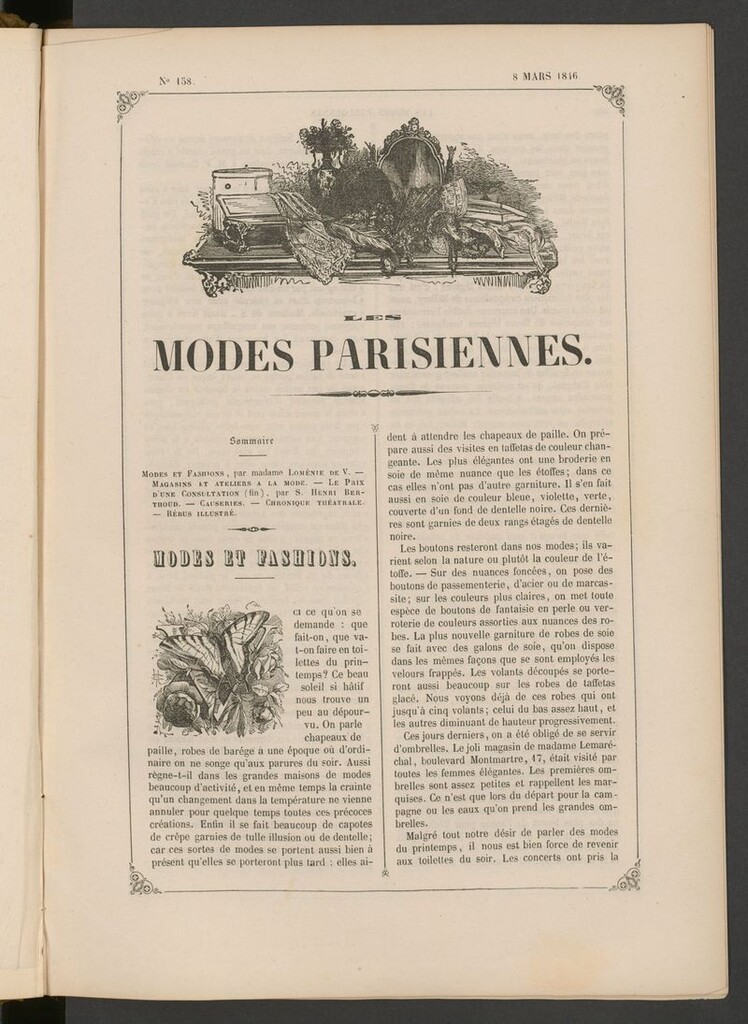 Miniatura de Les modes parisiennes del 8 de marzo de 1846