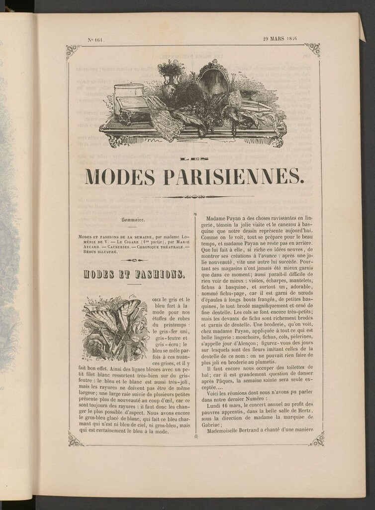 Miniatura de Les modes parisiennes del 29 de marzo de 1846