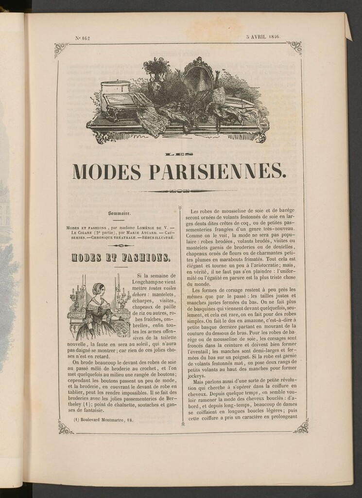 Miniatura de Les modes parisiennes del 5 de abril de 1846