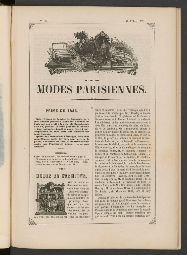 Miniatura de Les modes parisiennes del 26 de abril de 1846