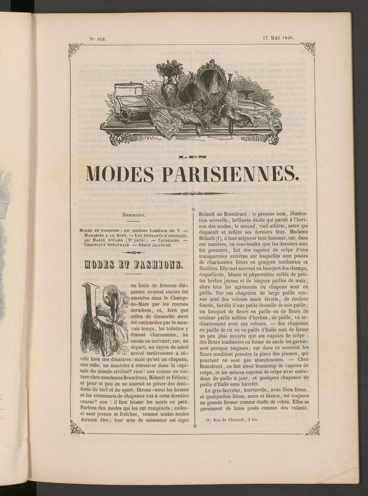 Miniatura de Les modes parisiennes del 17 de mayo de 1846