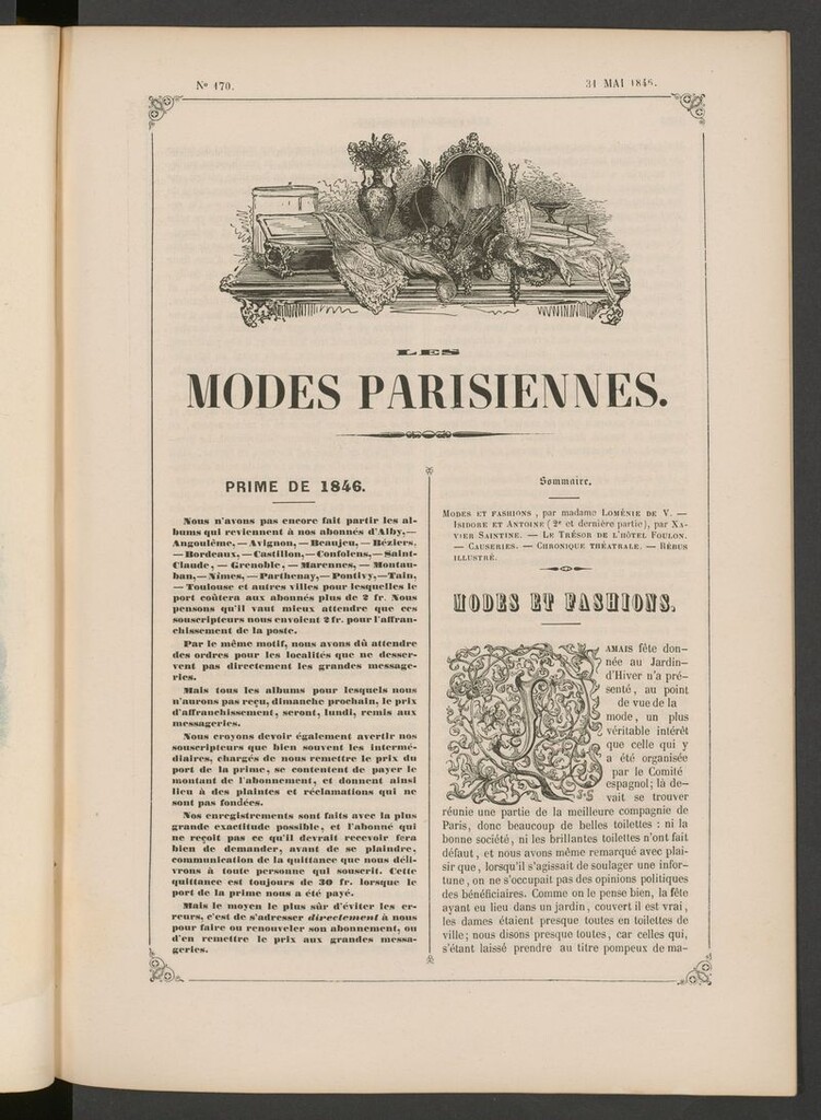 Miniatura de Les modes parisiennes del 31 de mayo de 1846