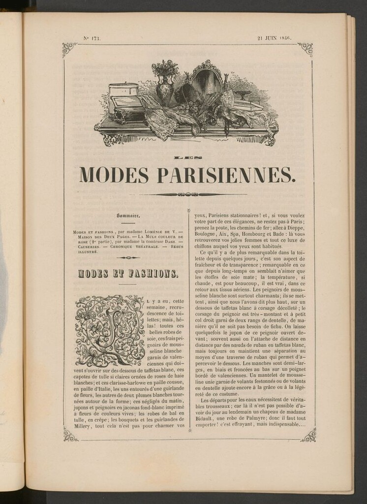 Miniatura de Les modes parisiennes del 21 de junio de 1846