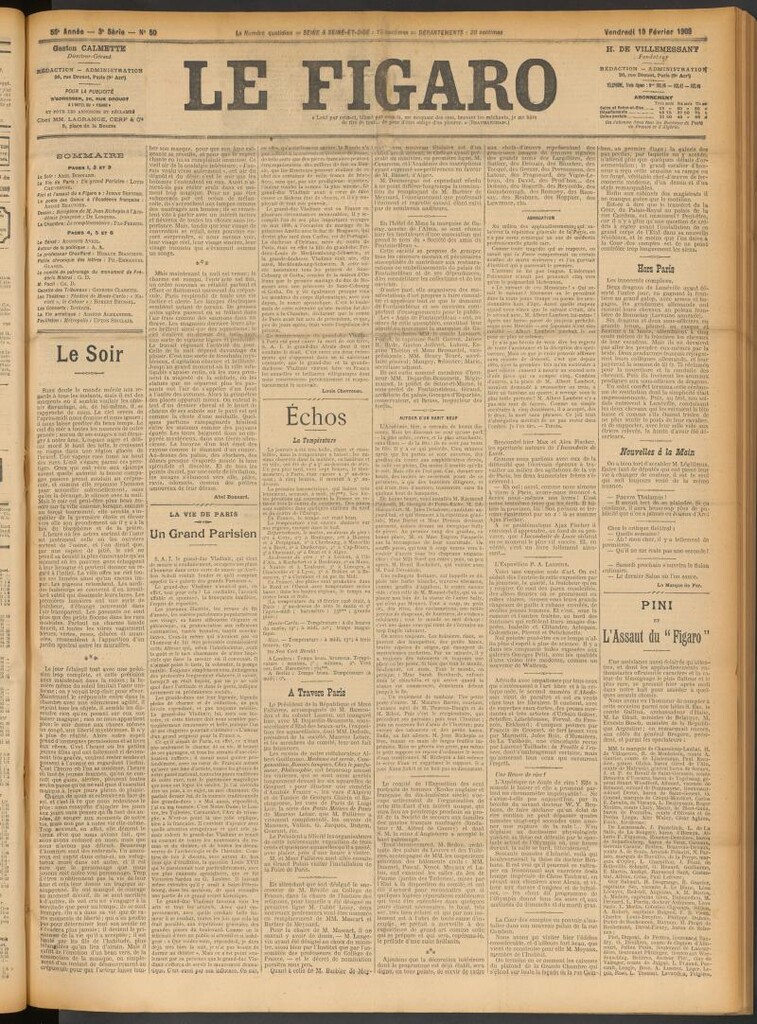 Miniatura de Le Figaro del 19 de febrero de 1909