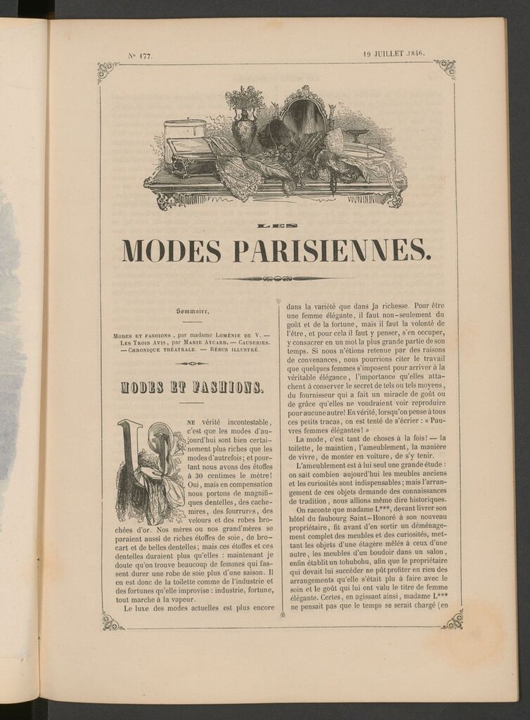 Miniatura de Les modes parisiennes del 19 de julio de 1846
