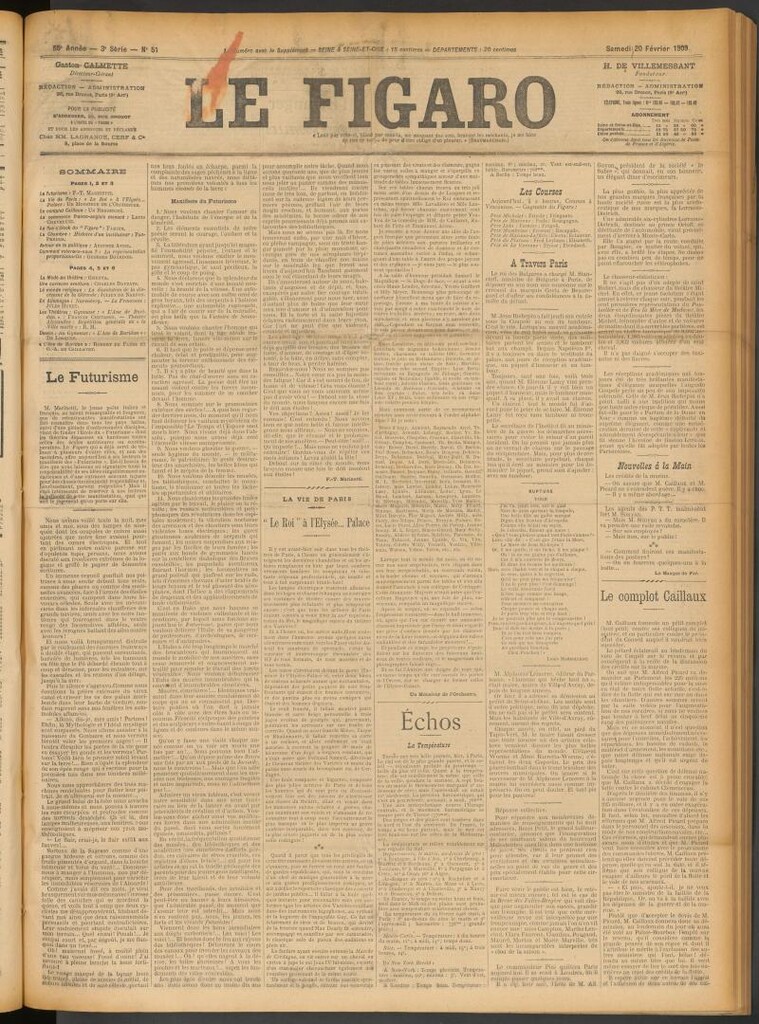 Miniatura de Le Figaro del 20 de febrero de 1909